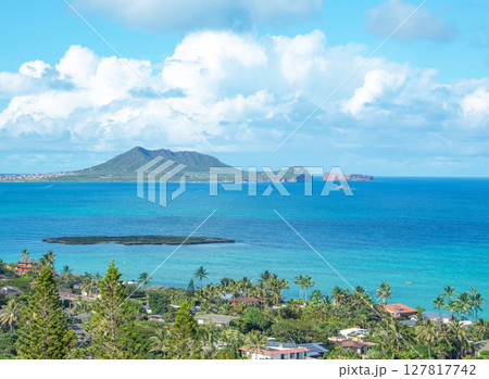 ハワイ　ラニカイ　トレイルからの風景 127817742