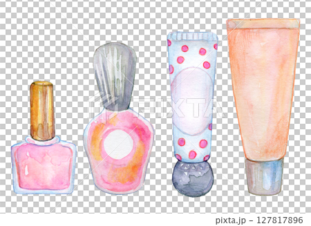 水彩插畫、手繪插畫、化妝品 127817896