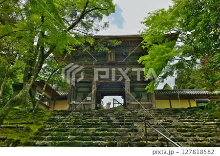 京都高雄にある神護寺の凛とした情景 神護寺楼門 京都高雄にある神護寺の凛とした情景 神護寺楼門 127818582