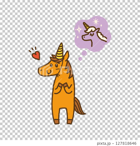 2026, Reiwa 8, Year of the Horse, New Year, Unicorn, Admiration, Horse, Character Illustration 2026, Reiwa 8, Year of the Horse, New Year, Unicorn, Admiration, Horse, Character Illustration 127818646