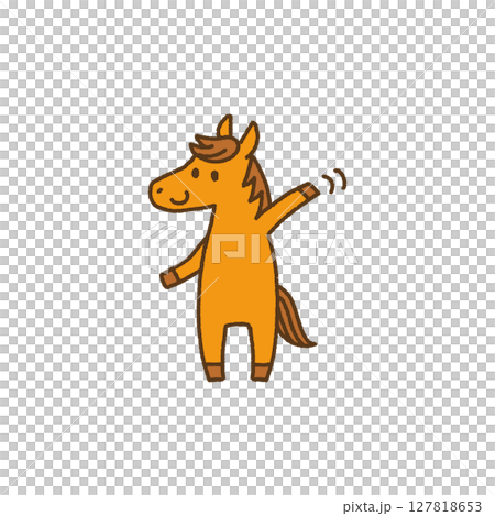2026, Reiwa 8, Year of the Horse, New Year, Waving, Horse, Character Illustration 127818653