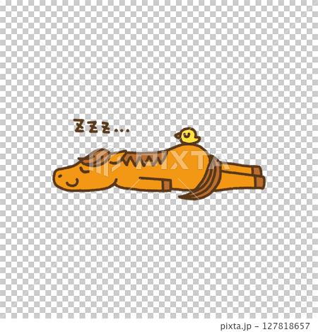 2026 令和8 馬年 新年 馬 人物 插圖 放鬆 127818657