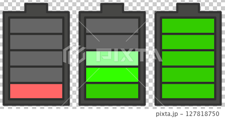 新品の乾電池と放電されて電圧が低い電池のイラスト 新品の乾電池と放電されて電圧が低い電池のイラスト 127818750