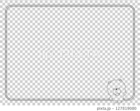 微笑的鬆獅犬舉起手框 127819080