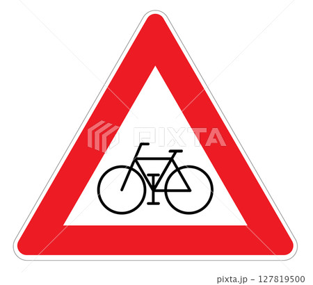 bicycles and mopeds traffic sign triangle in illustrator bicycles and mopeds traffic sign triangle in illustrator 127819500