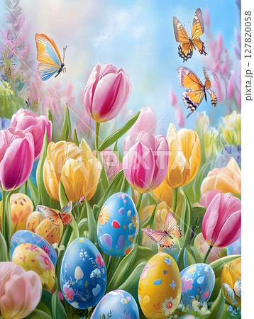 A_vibrant_Easter_garden_filled_with_pink_yellow_flowers 127820058