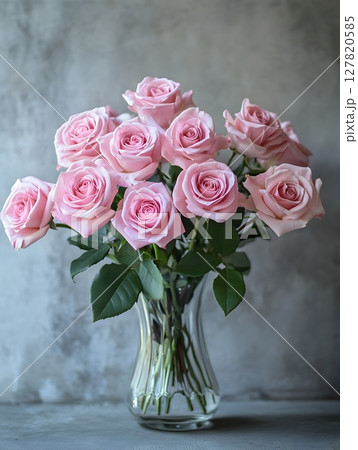a_unique_expressive_fresh_flowers_in_a_vase 127820585