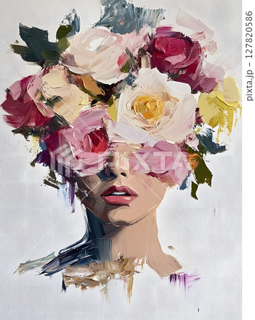 a_unique_expressive_fresh_flowers_in_a_vase 127820586