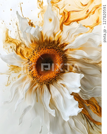 a_unique_expressive_fresh_flowers_in_a_vase 127820591