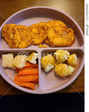 パンケーキやハンバーグ等の栄養満点な離乳食 パンケーキやハンバーグ等の栄養満点な離乳食 127820900