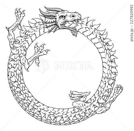 Ouroboros Circle Dragon Eating Circular Tail 127820992