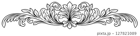 Filigree Crest Heraldic Floral Pattern Divider 127821089