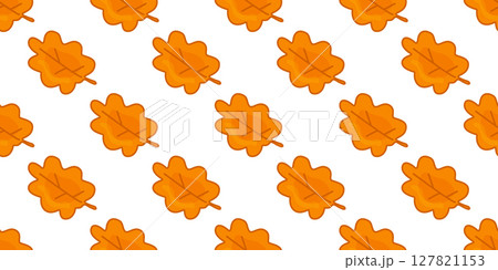Seamless Autumn Oak Leaf Pattern 127821153