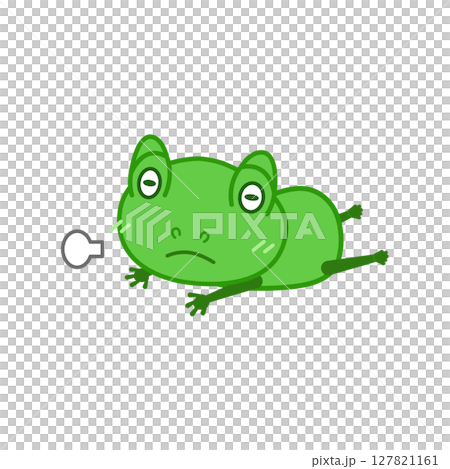 カエルイラスト(緑・無気力) カエルイラスト(緑・無気力) 127821161