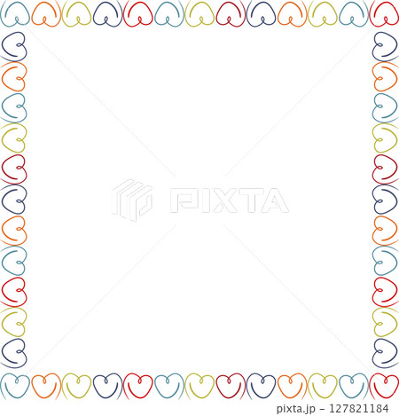 Hand drawn linear heart empty frame. Cute hand drawn template. Frame with empty space for your text Hand drawn linear heart empty frame. Cute hand drawn template. Frame with empty space for your text 127821184