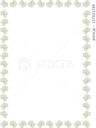 Bright magnolia flower frame. Flourish blossom elements graphic template. Cute magnolia flower 127821199