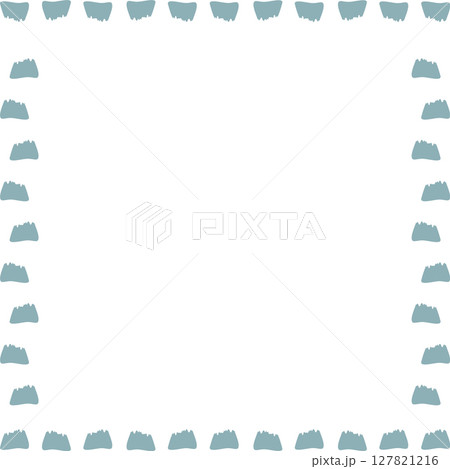 Snowy mountains frame. Christmas celebration season empty frame box 127821216