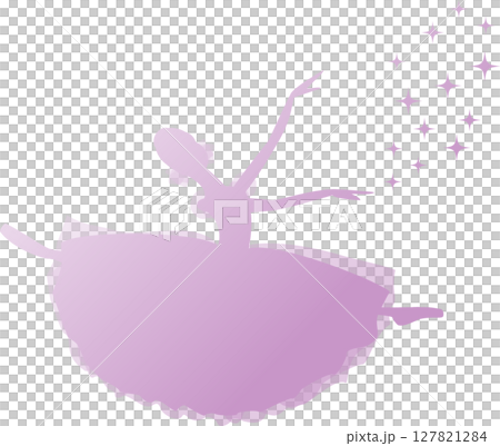 Ballerina dancing ballet, silhouette of a light purple gradient Ballerina dancing ballet, silhouette of a light purple gradient 127821284