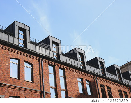 Modern Urban Architecture features an Industrial Charm, blending design with functionality 127821839