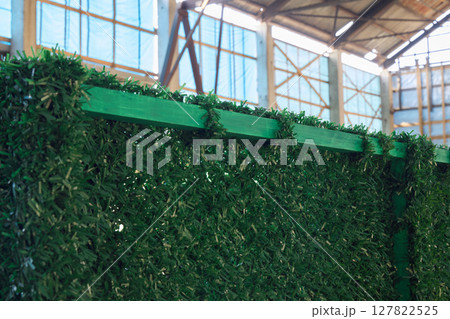 The Artificial Green Wall is a stunning feature in Modern Architecture, enhancing aesthetics 127822525