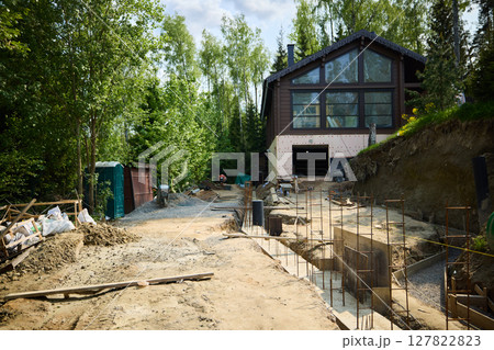 Modern House Construction in Beautiful Natural Surroundings for EcoFriendly Living Design 127822823