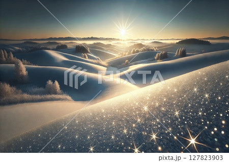 雪原 ダイヤモンドダスト 氷点下 イメージ 雪原 ダイヤモンドダスト 氷点下 イメージ 127823903