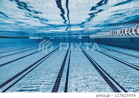 Sport swimming pool underwater background... 127823939