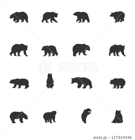 Bear silhouette, Bear animal silhouettes, Bear vector, Bear SVG Bear silhouette, Bear animal silhouettes, Bear vector, Bear SVG 127824346