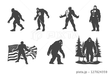 Bigfoot svg, Bigfoot clipart, Bigfoot illustration, Bigfoot silhouette, Bigfoot vector, Yeti svg, Sasquatch svg, Sasquatch silhouette 127824359