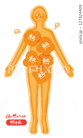人物全身熱中症の人の体 人物全身熱中症の人の体 127824409
