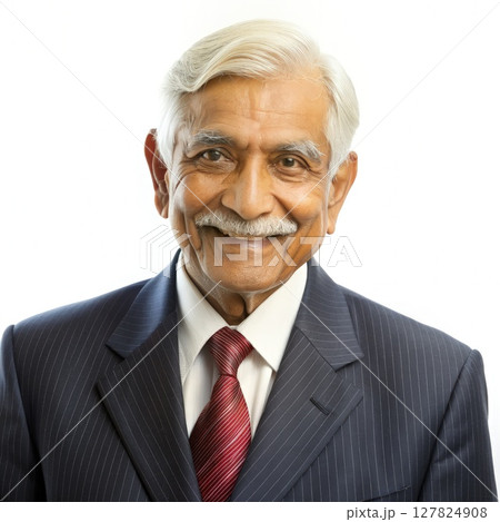 Indian Businessman in a Suit and Tie With a Moustache. Generative AI 127824908