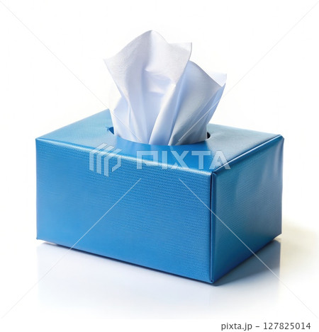 Tissue Dispenser in Blue Box. Generative AI 127825014