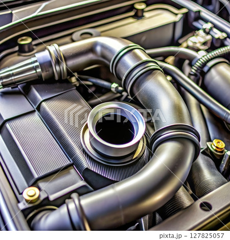 Close Up of Car Engine. Generative AI 127825057