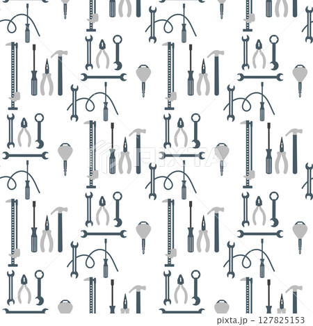Tools pattern with screwdrivers, hammers, and wrenches in seamless background design Tools pattern with screwdrivers, hammers, and wrenches in seamless background design 127825153