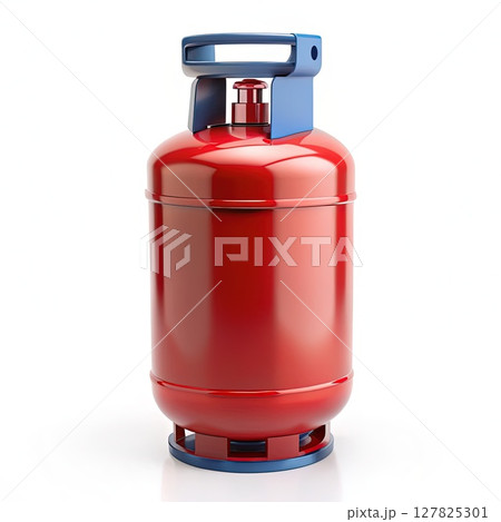 Red Fire Extinguisher on White Background. Generative AI 127825301