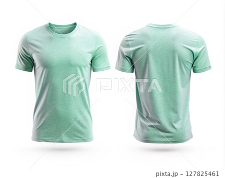 Green T-Shirt on White Background. Generative AI Green T-Shirt on White Background. Generative AI 127825461