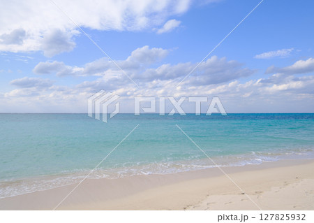 白い砂浜と青い海 127825932