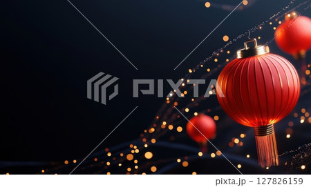 Vibrant Abstract Representation of Lunar New Year Fireworks 127826159