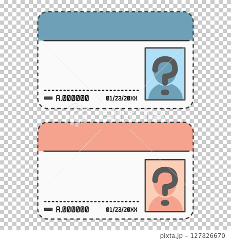 Illustration material: Lost and stolen! ID cards and company employee ID cards with security risks (full color and monochrome) Illustration material: Lost and stolen! ID cards and company employee ID cards with security risks (full color and monochrome) 127826670