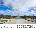 アメリカ合衆国・ワシントンD.C.　リンカーン記念堂からみるワシントン記念塔 127827201