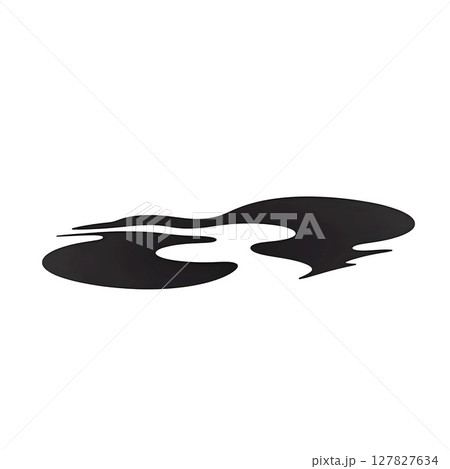 Logos of rivers, creeks, riverbanks and streams. River logo with combination of mountains and farmland with concept design vector illustration template 127827634