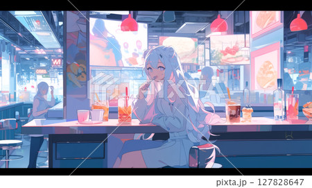 バーで飲む女性 127828647