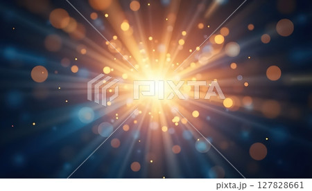 a bright orange sun setting over a field 127828661