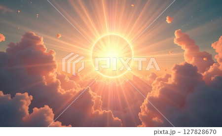 a bright orange sun setting over a field a bright orange sun setting over a field 127828670