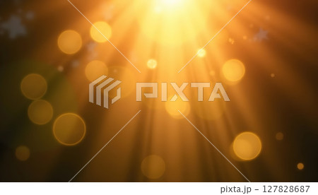 a bright orange sun setting over a field 127828687