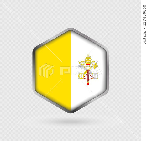 Vatican City Flag Icon in Hexagon Shape. 127830860