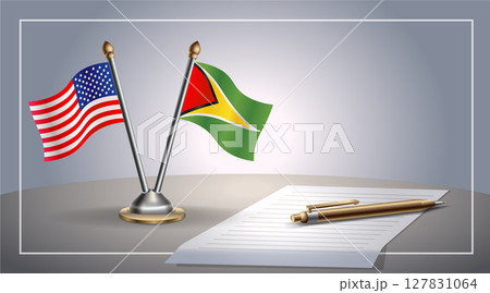 Small national flag of United States (USA) and Gunaya flag Relation, Template Vector Illustration Small national flag of United States (USA) and Gunaya flag Relation, Template Vector Illustration 127831064