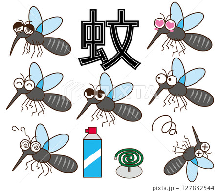 蚊のイラストセット 蚊のイラストセット 127832544