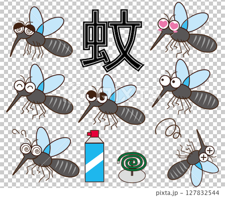 蚊のイラストセット 蚊のイラストセット 127832544