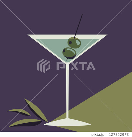 glass with martini cicktail 127832978